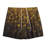 Gold Disco Lights Pattern Print Mesh Shorts