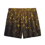 Gold Disco Lights Pattern Print Mesh Shorts
