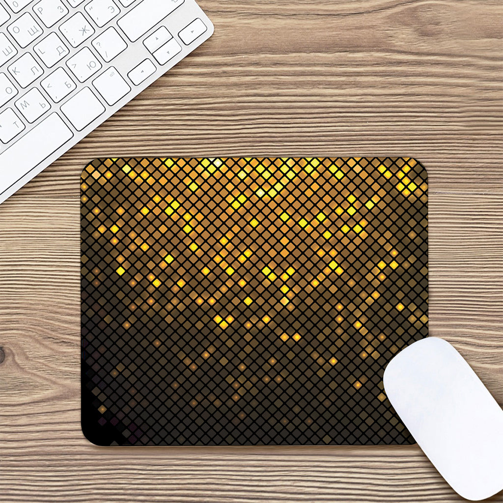 Gold Disco Lights Pattern Print Mouse Pad