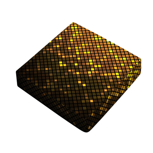 Gold Disco Lights Pattern Print Outdoor Seat Cushion Cover