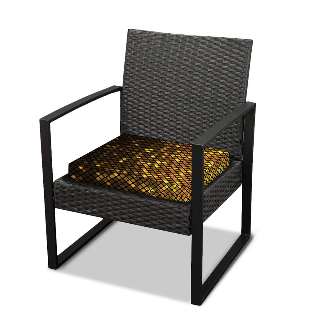 Gold Disco Lights Pattern Print Outdoor Seat Cushion Cover