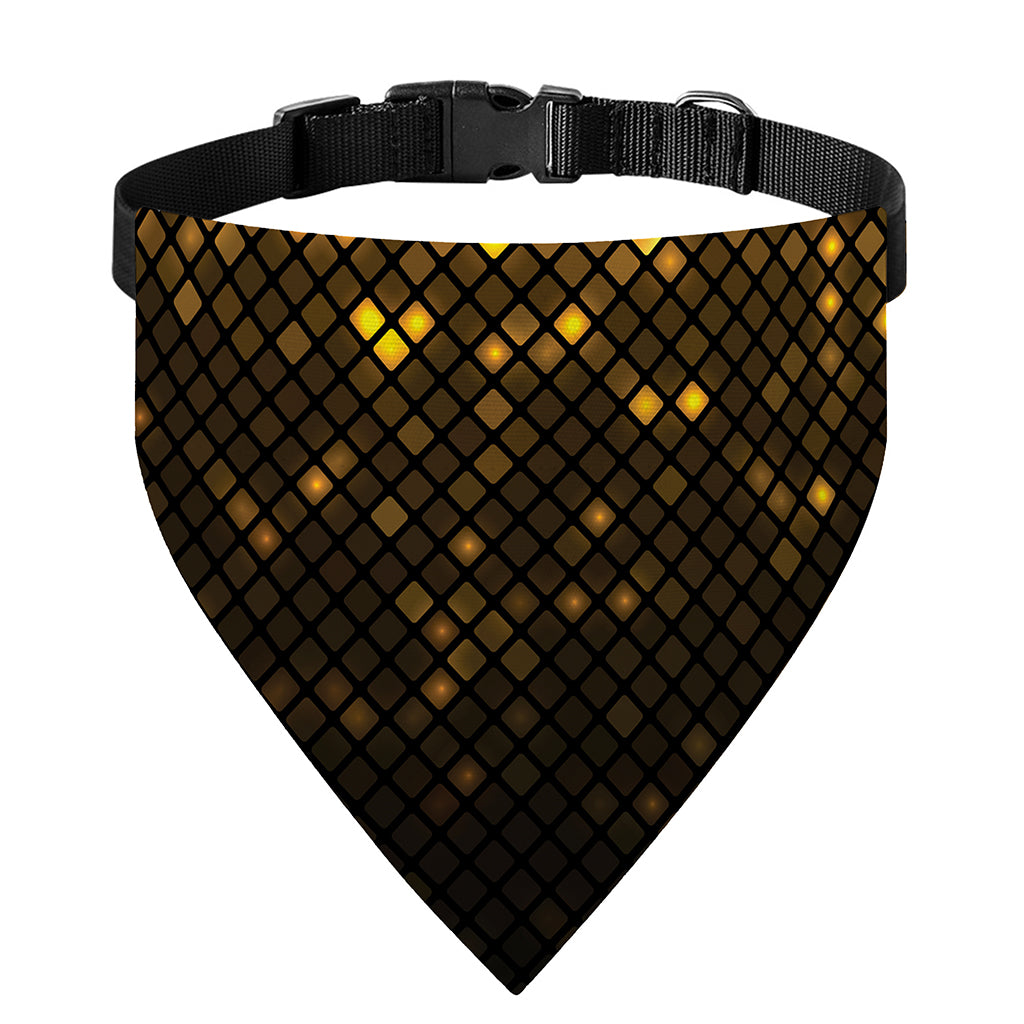 Gold Disco Lights Pattern Print Over The Collar Dog Bandana