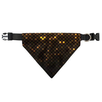 Gold Disco Lights Pattern Print Over The Collar Dog Bandana