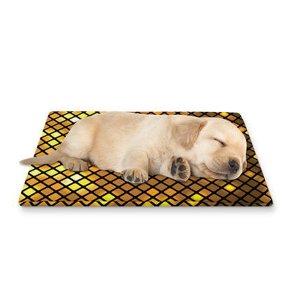 Gold Disco Lights Pattern Print Pet Cooling Mat Cover