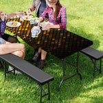 Gold Disco Lights Pattern Print Picnic Table Cover