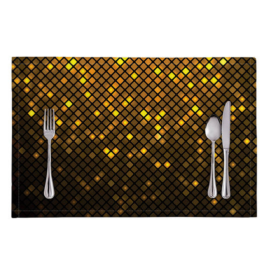 Gold Disco Lights Pattern Print Placemat