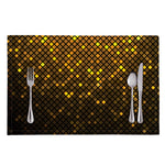 Gold Disco Lights Pattern Print Placemat