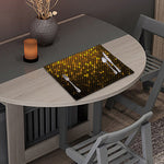 Gold Disco Lights Pattern Print Placemat