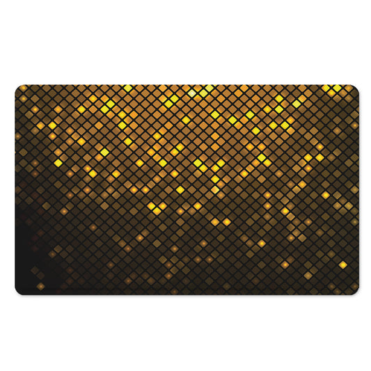 Gold Disco Lights Pattern Print Polyester Doormat