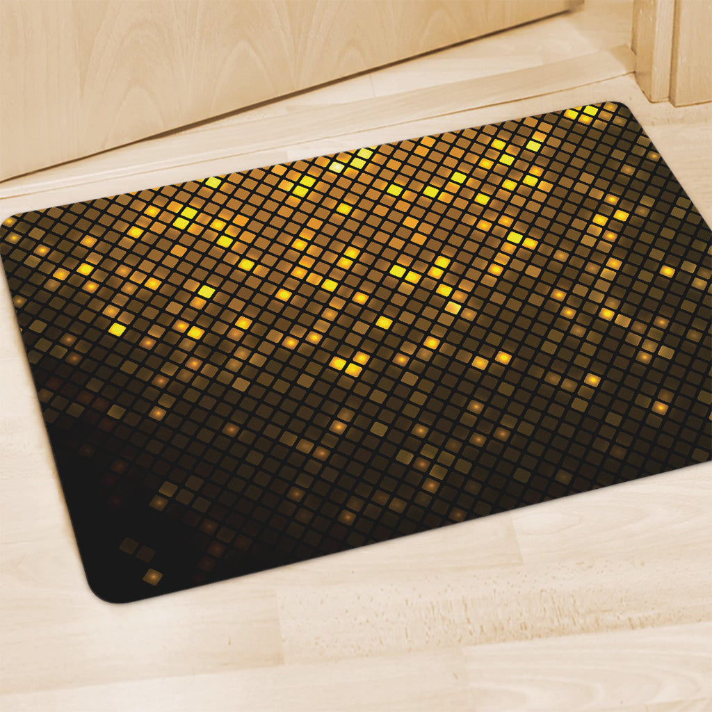 Gold Disco Lights Pattern Print Polyester Doormat
