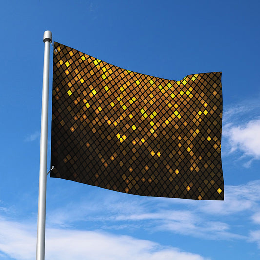 Gold Disco Lights Pattern Print Polyester Flag