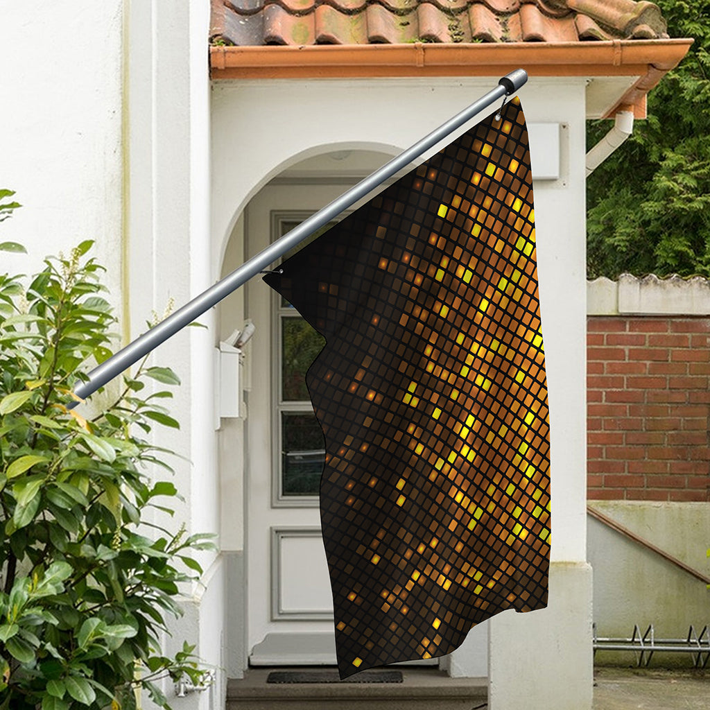 Gold Disco Lights Pattern Print Polyester Flag