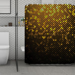 Gold Disco Lights Pattern Print Polyester Shower Curtain