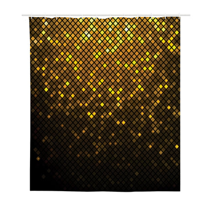 Gold Disco Lights Pattern Print Polyester Shower Curtain