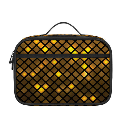 Gold Disco Lights Pattern Print Portable Lunch Bag