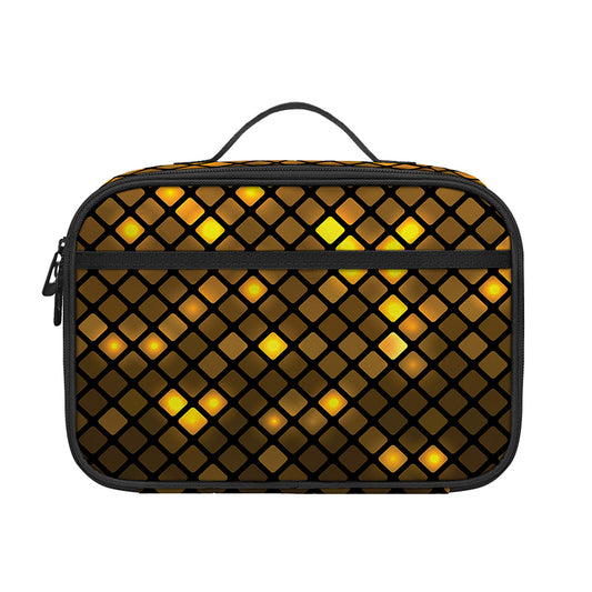 Gold Disco Lights Pattern Print Portable Lunch Bag