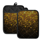 Gold Disco Lights Pattern Print Pot Holders With Pocket