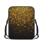 Gold Disco Lights Pattern Print Rectangular Crossbody Bag