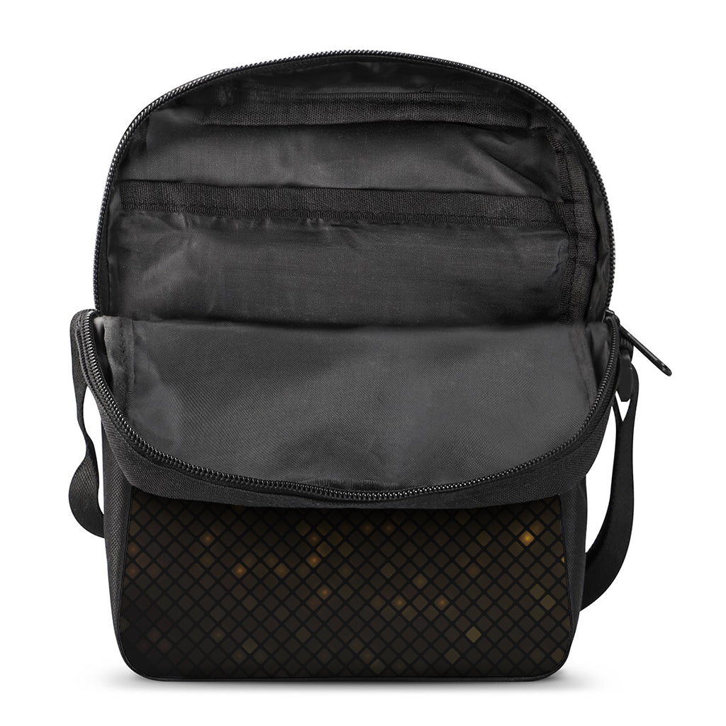 Gold Disco Lights Pattern Print Rectangular Crossbody Bag