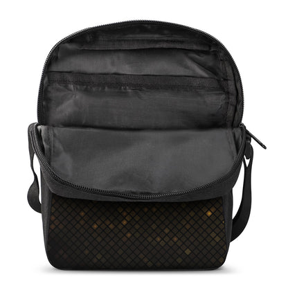 Gold Disco Lights Pattern Print Rectangular Crossbody Bag