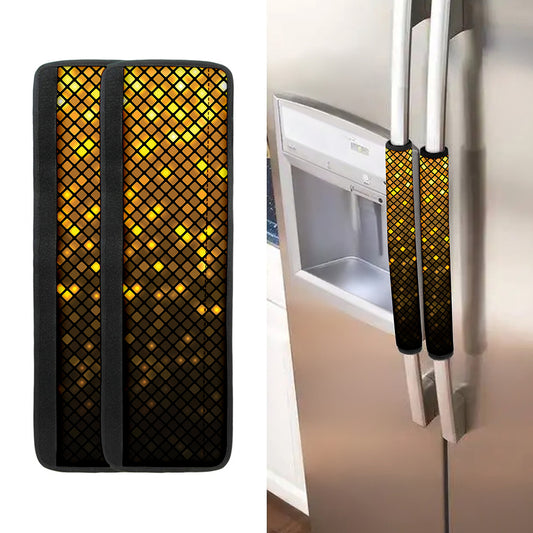 Gold Disco Lights Pattern Print Refrigerator Handle Covers