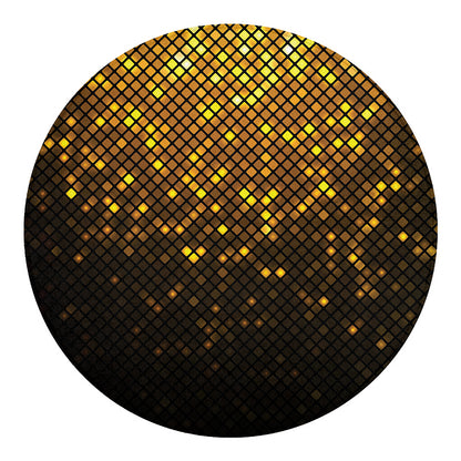 Gold Disco Lights Pattern Print Round Blanket