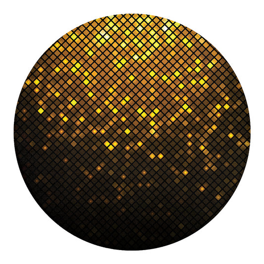 Gold Disco Lights Pattern Print Round Blanket