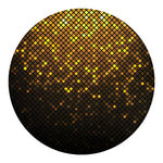 Gold Disco Lights Pattern Print Round Blanket