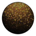 Gold Disco Lights Pattern Print Round Floor Mat