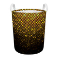Gold Disco Lights Pattern Print Round Laundry Basket