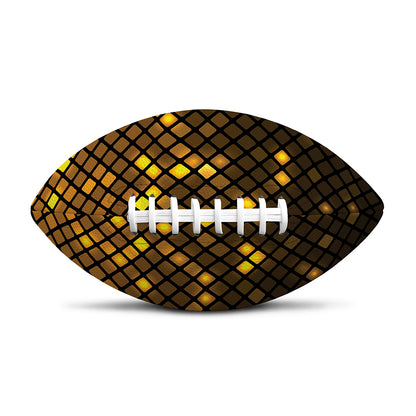 Gold Disco Lights Pattern Print Rugby Ball