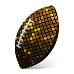Gold Disco Lights Pattern Print Rugby Ball