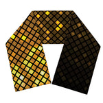 Gold Disco Lights Pattern Print Scarf