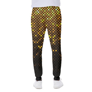 Gold Disco Lights Pattern Print Scuba Joggers