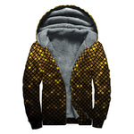Gold Disco Lights Pattern Print Sherpa Lined Zip Up Hoodie
