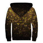 Gold Disco Lights Pattern Print Sherpa Lined Zip Up Hoodie