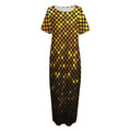 Gold Disco Lights Pattern Print Short Sleeve Long Nightdress