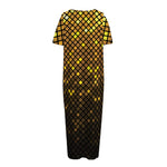 Gold Disco Lights Pattern Print Short Sleeve Long Nightdress