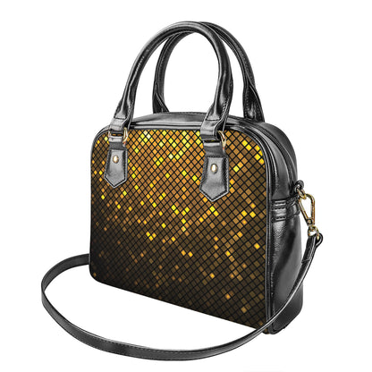 Gold Disco Lights Pattern Print Shoulder Handbag
