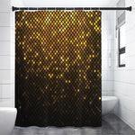 Gold Disco Lights Pattern Print Shower Curtain
