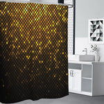 Gold Disco Lights Pattern Print Shower Curtain