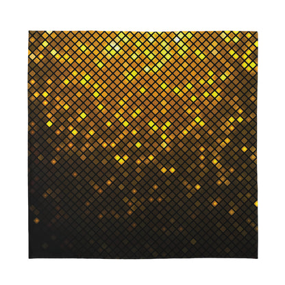 Gold Disco Lights Pattern Print Silk Bandana
