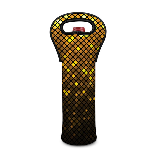 Gold Disco Lights Pattern Print Single Neoprene Wine Tote