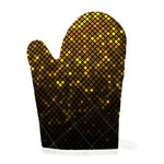 Gold Disco Lights Pattern Print Single Oven Mitt