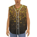 Gold Disco Lights Pattern Print Sleeveless Baseball Jersey
