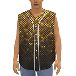 Gold Disco Lights Pattern Print Sleeveless Baseball Jersey