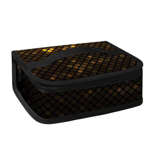 Gold Disco Lights Pattern Print Small Lunch Bag