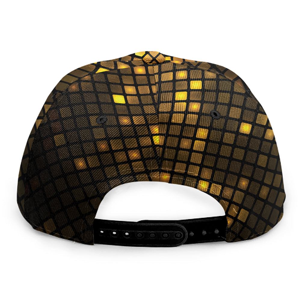 Gold Disco Lights Pattern Print Snapback Cap