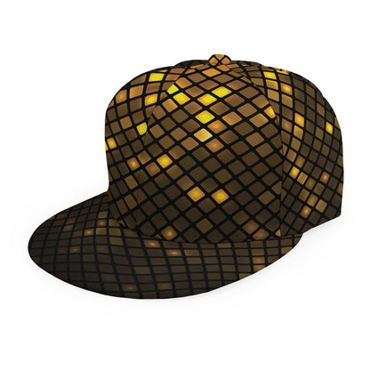 Gold Disco Lights Pattern Print Snapback Cap