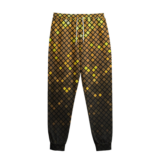 Gold Disco Lights Pattern Print Sweatpants